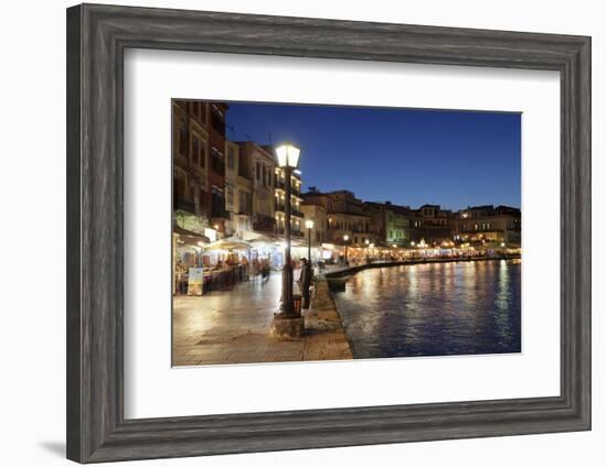 Promenade at Venetian Port, Chania, Crete, Greek Islands, Greece, Europe-Markus Lange-Framed Photographic Print