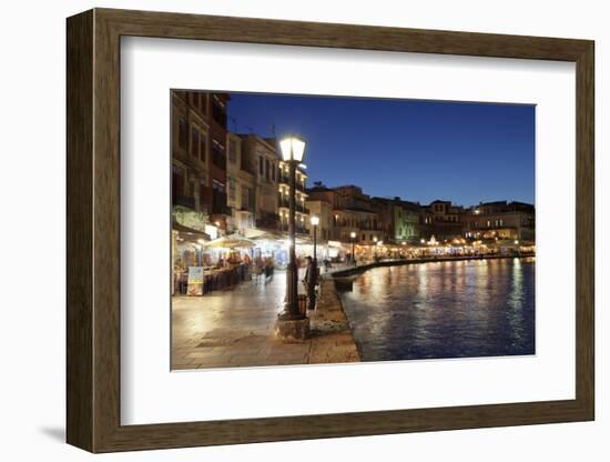 Promenade at Venetian Port, Chania, Crete, Greek Islands, Greece, Europe-Markus Lange-Framed Photographic Print