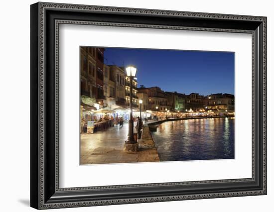 Promenade at Venetian Port, Chania, Crete, Greek Islands, Greece, Europe-Markus Lange-Framed Photographic Print