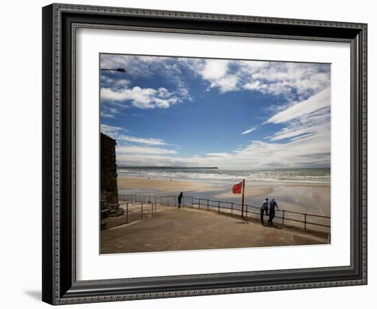 Promenade, Beach and Distant Brownstown Head, Tramore, County Waterford, Ireland-null-Framed Photographic Print