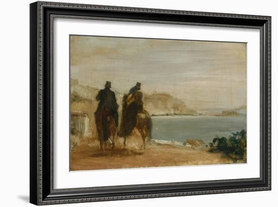 Promenade Beside the Sea, Ca 1860-Edgar Degas-Framed Giclee Print