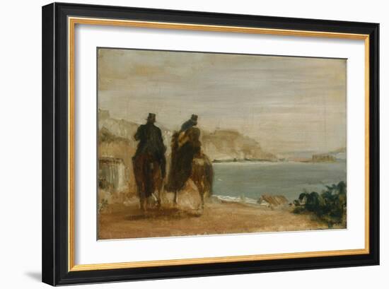 Promenade Beside the Sea, Ca 1860-Edgar Degas-Framed Giclee Print