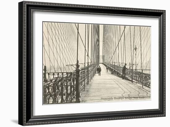 Promenade, Brooklyn Bridge, New York City-null-Framed Art Print