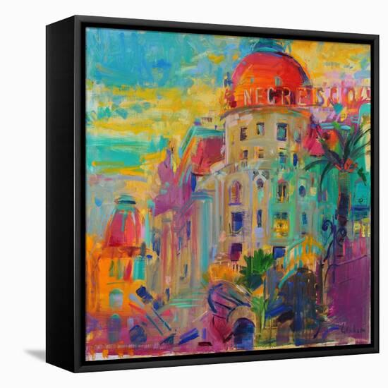 Promenade Des Anglais, Sunset, 2023 (Oil on Canvas)-Peter Graham-Framed Premier Image Canvas