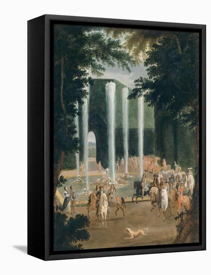 Promenade du Grand Dauphin et de Louis XIV dans les jardins de Versailles-null-Framed Premier Image Canvas