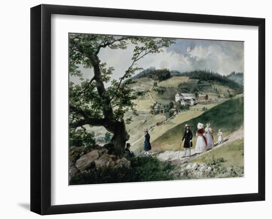 Promenade in Tabon-Miklos Barabas-Framed Giclee Print