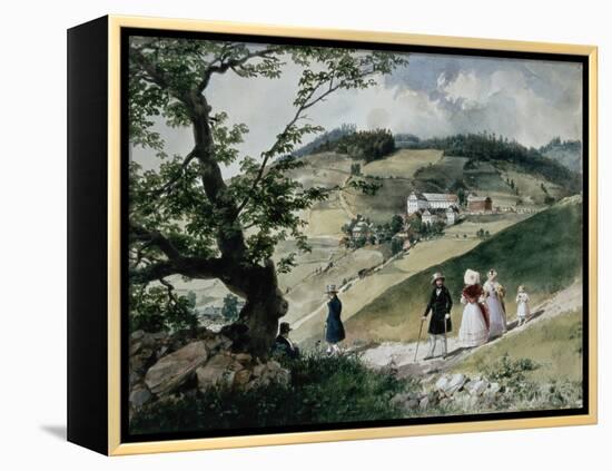 Promenade in Tabon-Miklos Barabas-Framed Premier Image Canvas