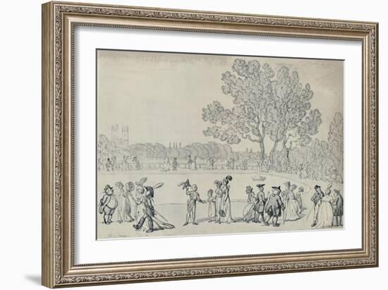 'Promenade in the Green Park, 1808', (1920)-Thomas Rowlandson-Framed Giclee Print