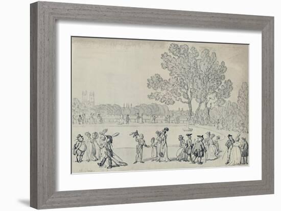 'Promenade in the Green Park, 1808', (1920)-Thomas Rowlandson-Framed Giclee Print