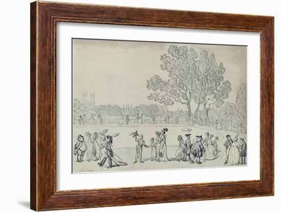 'Promenade in the Green Park, 1808', (1920)-Thomas Rowlandson-Framed Giclee Print