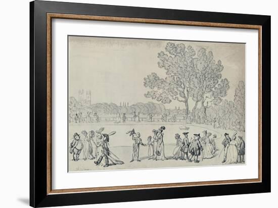 'Promenade in the Green Park, 1808', (1920)-Thomas Rowlandson-Framed Giclee Print