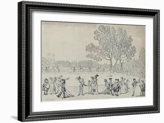 'Promenade in the Green Park, 1808', (1920)-Thomas Rowlandson-Framed Giclee Print