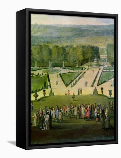 Promenade of Louis XIV by the Parterre Du Nord, Detail of Louis and His Entourage, circa 1688-Etienne Allegrain-Framed Premier Image Canvas