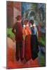 Promenade of three people,1914 Oil on canvas, 56 x 33 cm.-August Macke-Mounted Giclee Print