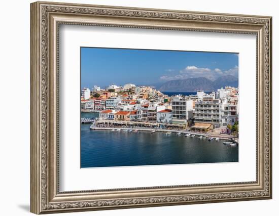 Promenade of Voulismeni Lake, Agios Nikolaos, Lasithi, Crete, Greek Islands, Greece, Europe-Markus Lange-Framed Photographic Print