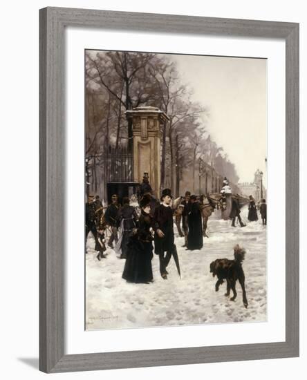 Promenade on a Winter Day, Brussels-Francois Gailliard-Framed Giclee Print