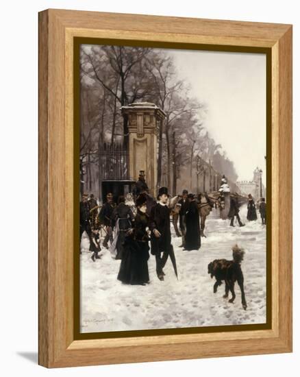 Promenade on a Winter Day, Brussels-Francois Gailliard-Framed Premier Image Canvas