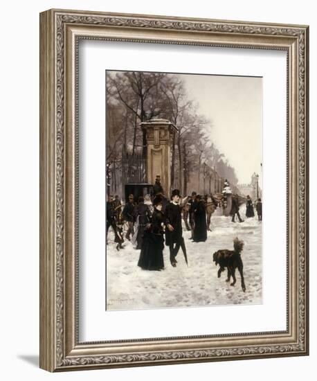 Promenade on a Winter Day, Brussels-Francois Gailliard-Framed Giclee Print