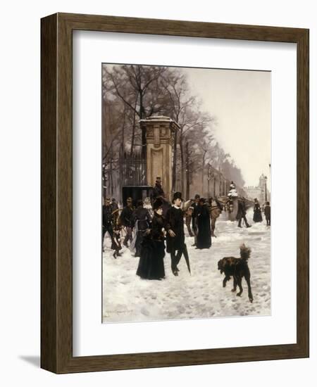 Promenade on a Winter Day, Brussels-Francois Gailliard-Framed Giclee Print