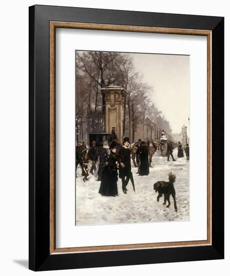 Promenade on a Winter Day, Brussels-Francois Gailliard-Framed Giclee Print