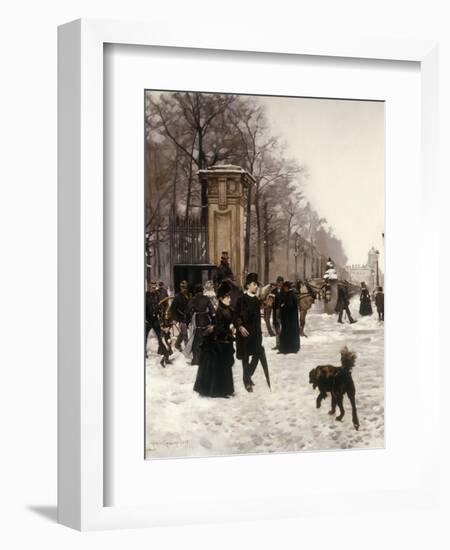 Promenade on a Winter Day, Brussels-Francois Gailliard-Framed Giclee Print