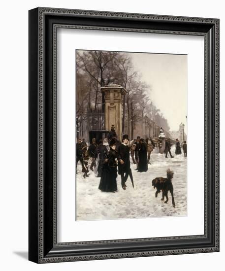 Promenade on a Winter Day, Brussels-Francois Gailliard-Framed Giclee Print