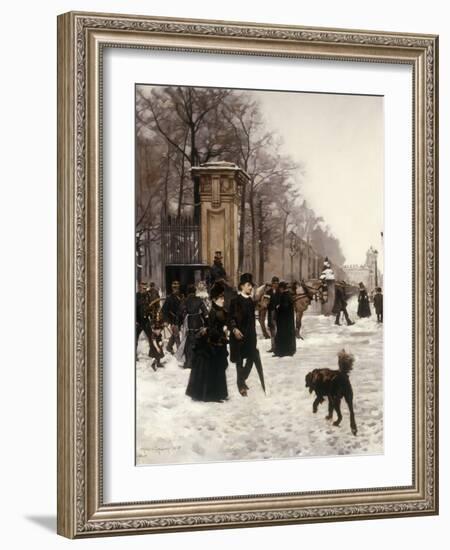 Promenade on a Winter Day, Brussels-Francois Gailliard-Framed Giclee Print