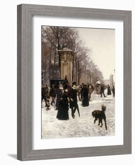 Promenade on a Winter Day, Brussels-Francois Gailliard-Framed Giclee Print