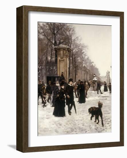 Promenade on a Winter Day, Brussels-Francois Gailliard-Framed Giclee Print