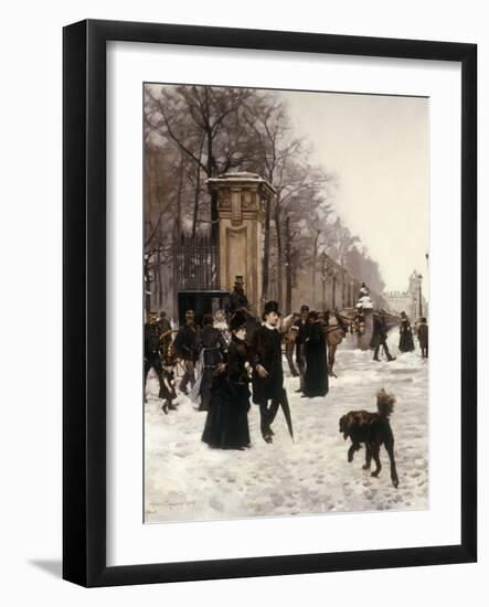 Promenade on a Winter Day, Brussels-Francois Gailliard-Framed Giclee Print