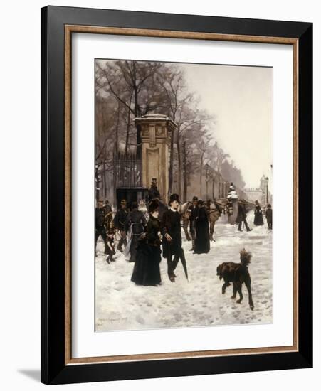 Promenade on a Winter Day, Brussels-Francois Gailliard-Framed Giclee Print