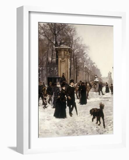 Promenade on a Winter Day, Brussels-Francois Gailliard-Framed Giclee Print