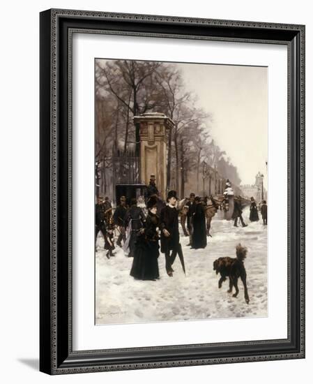 Promenade on a Winter Day, Brussels-Francois Gailliard-Framed Giclee Print