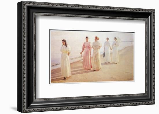 Promenade on the Beach-Michael Peter Ancher-Framed Art Print