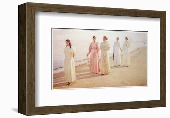 Promenade on the Beach-Michael Peter Ancher-Framed Art Print