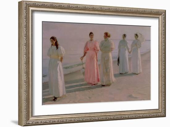 Promenade on the Beach-Michael Peter Ancher-Framed Giclee Print