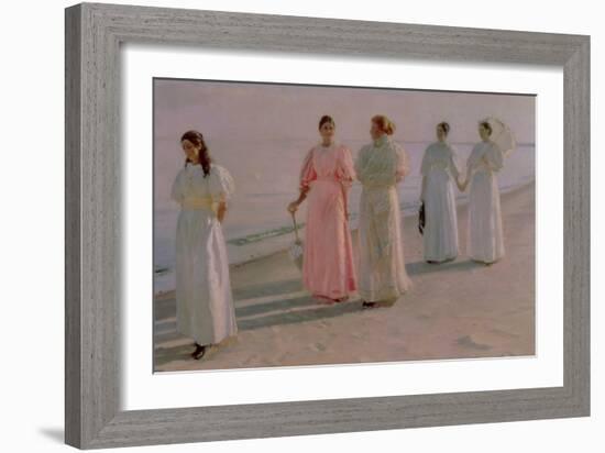 Promenade on the Beach-Michael Peter Ancher-Framed Giclee Print