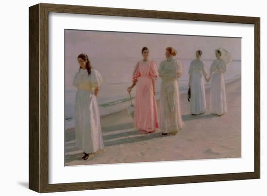 Promenade on the Beach-Michael Peter Ancher-Framed Giclee Print