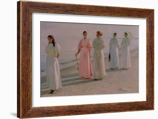 Promenade on the Beach-Michael Peter Ancher-Framed Giclee Print