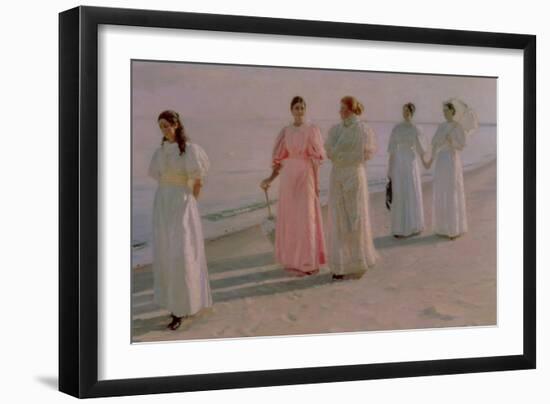 Promenade on the Beach-Michael Peter Ancher-Framed Giclee Print