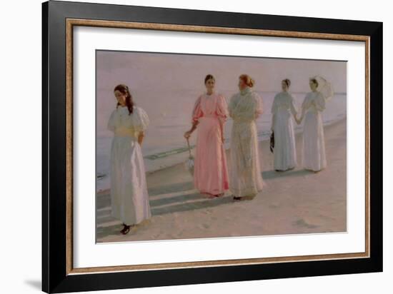 Promenade on the Beach-Michael Peter Ancher-Framed Giclee Print