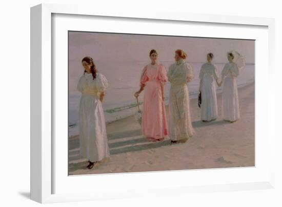 Promenade on the Beach-Michael Peter Ancher-Framed Giclee Print