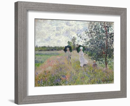 Promenade Près D'Argenteuil-Claude Monet-Framed Giclee Print