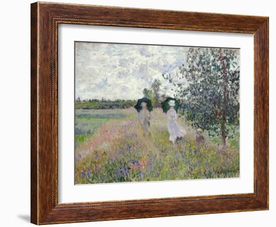 Promenade Près D'Argenteuil-Claude Monet-Framed Giclee Print