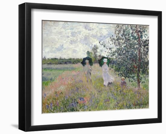 Promenade Près D'Argenteuil-Claude Monet-Framed Giclee Print