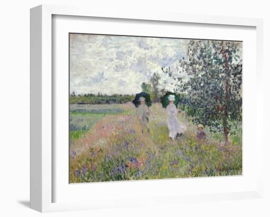 Promenade Près D'Argenteuil-Claude Monet-Framed Giclee Print