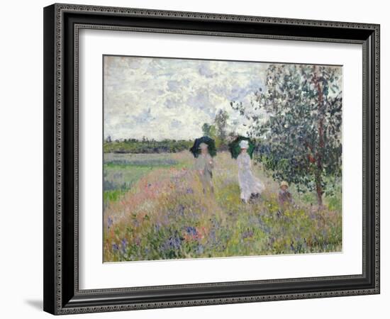 Promenade Près D'Argenteuil-Claude Monet-Framed Giclee Print