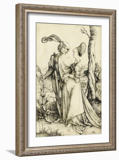 Promenade (Young Couple Threatened by Death)-Albrecht Dürer-Framed Giclee Print