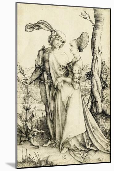 Promenade (Young Couple Threatened by Death)-Albrecht Dürer-Mounted Giclee Print