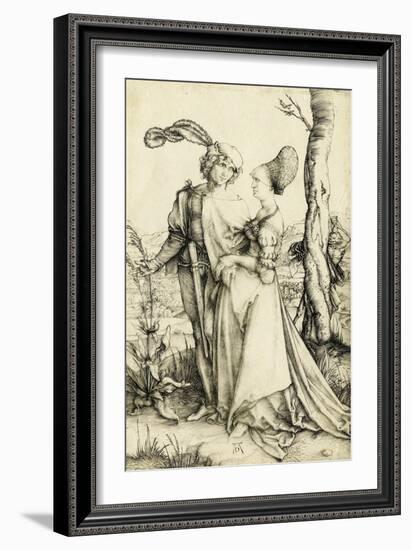 Promenade (Young Couple Threatened by Death)-Albrecht Dürer-Framed Giclee Print